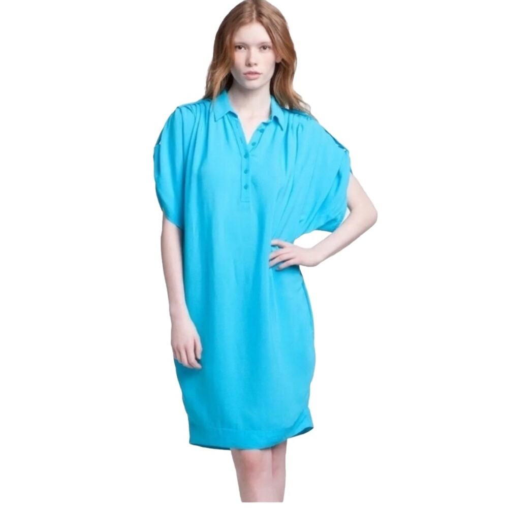 Diane Von Furstenberg Karin Short Sleeves Red Shirt Dress Size 4